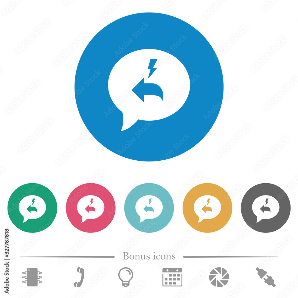 Poster quick reply message flat round icons