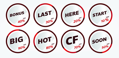 red banner promotion tag design for marketing
