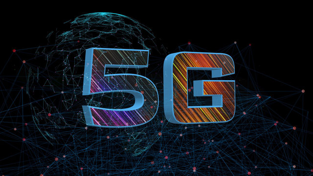 5G fiber  Mobile internet, Communication technology for internet of things business. Global world network and telecommunication on earth cryptocurrency blockchain and IoT,high-speed mobile networks