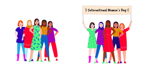 International Women's Day. Vector template for card, poster, flyer and other users