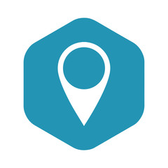 Icon pin location. An icon indicating a place on the map. Vector illustration for design and web isolated on white background.