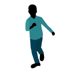 isolated, silhouette in colored clothes, boy