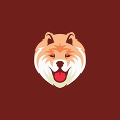 chow chow dog logo vector icon illustration