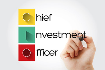 CIO - Chief Investment Officer acronym with marker, business concept background