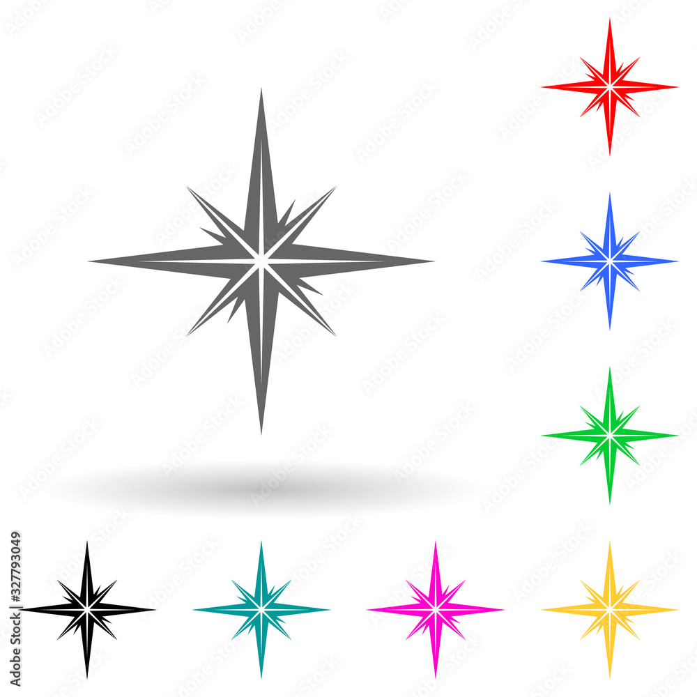 Poster star multi color style icon. simple glyph, flat vector of star icons for ui and ux, website or mobil