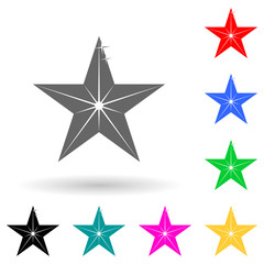 Fototapeta premium Five-pointed star multi color style icon. Simple glyph, flat vector of star icons for ui and ux, website or mobile application