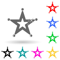 star with dots multi color style icon. Simple glyph, flat vector of star icons for ui and ux, website or mobile application