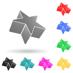 3d star multi color style icon. Simple glyph, flat vector of star icons for ui and ux, website or mobile application