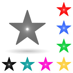 Five-pointed star multi color style icon. Simple glyph, flat vector of star icons for ui and ux, website or mobile application