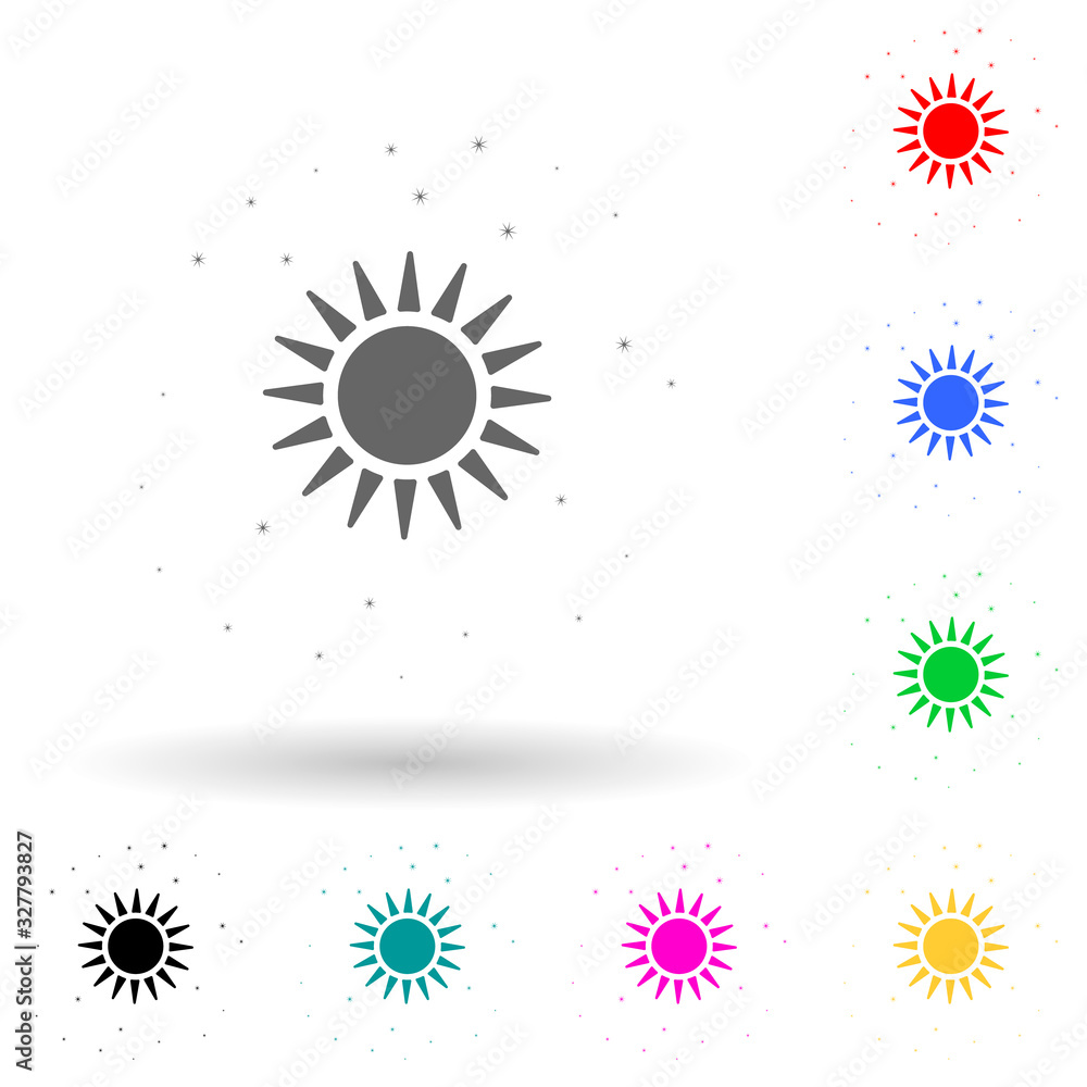 Poster sun and stars multi color style icon. simple glyph, flat vector of star icons for ui and ux, website