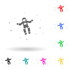 Fototapeta premium astronaut and stars multi color style icon. Simple glyph, flat vector of star icons for ui and ux, website or mobile application