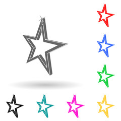 3d star multi color style icon. Simple glyph, flat vector of star icons for ui and ux, website or mobile application