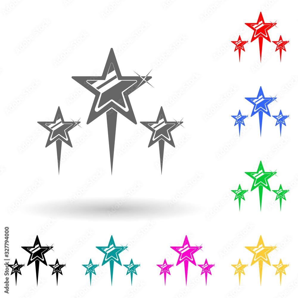 Aufkleber stars multi color style icon. simple glyph, flat vector of star icons for ui and ux, website or mobi