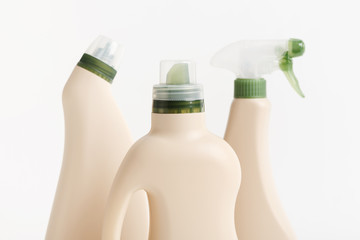 Bio chemical bottles for different surfaces on white