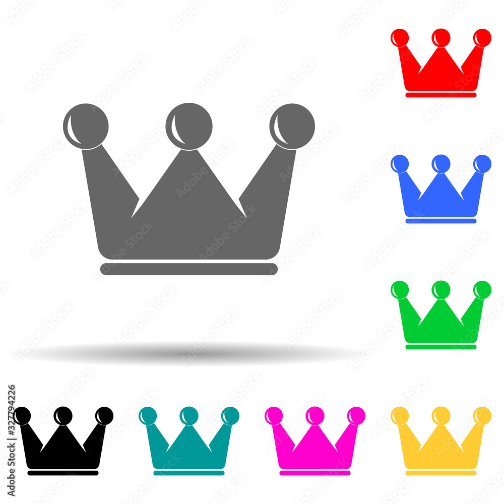 Poster crown multi color style icon. simple glyph, flat vector of sucsess and awards icons for ui and ux, w