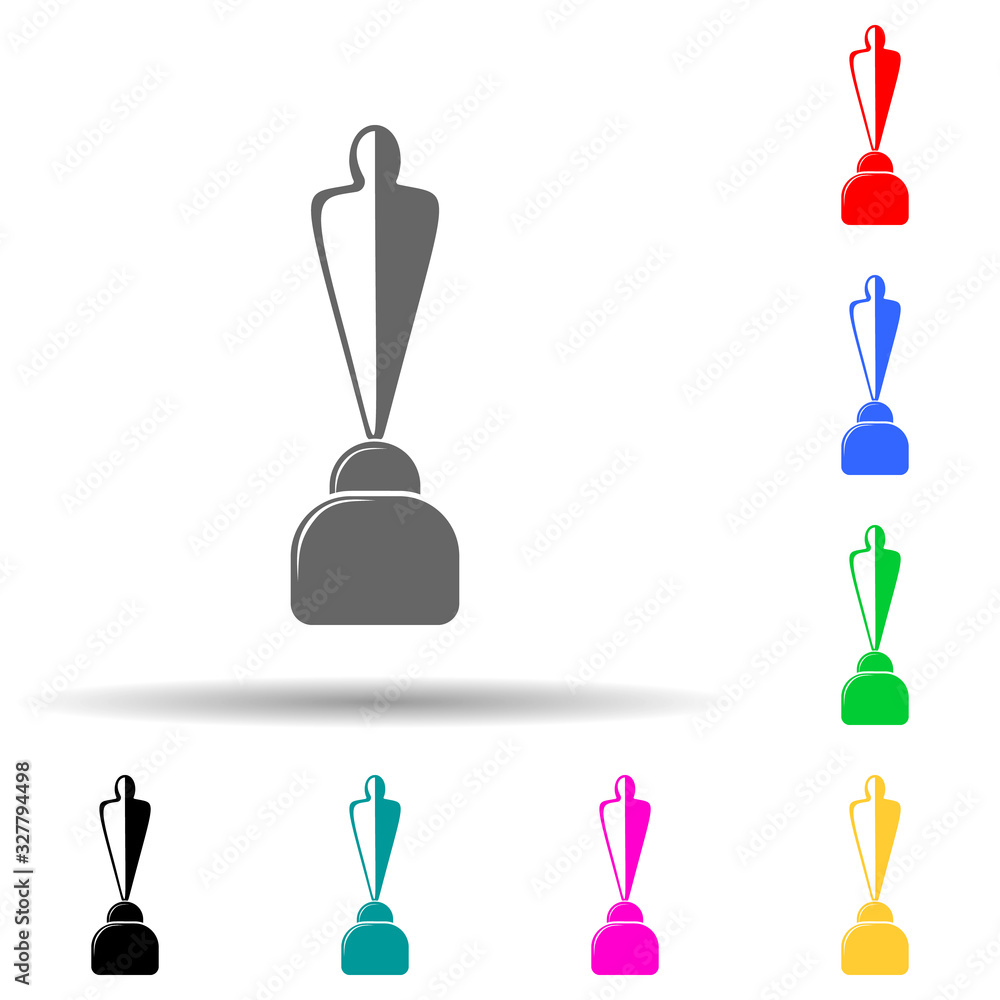 Poster cup with silhouette of man multi color style icon. simple glyph, flat vector of sucsess and awards i