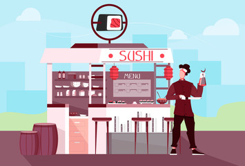 Outdoor Sushi Shop Composition