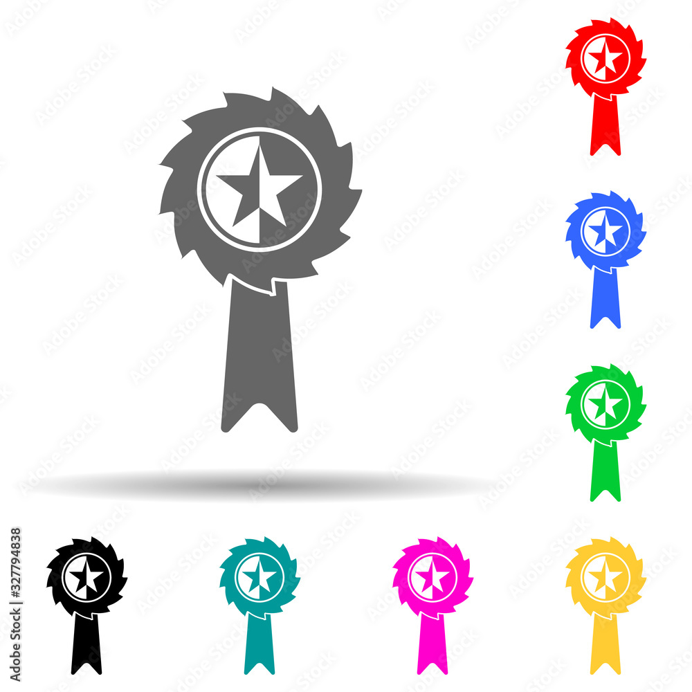 Poster medal with a star multi color style icon. simple glyph, flat vector of sucsess and awards icons for 