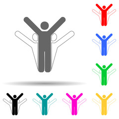 Obraz premium winners multi color style icon. Simple glyph, flat vector of sucsess and awards icons for ui and ux, website or mobile application