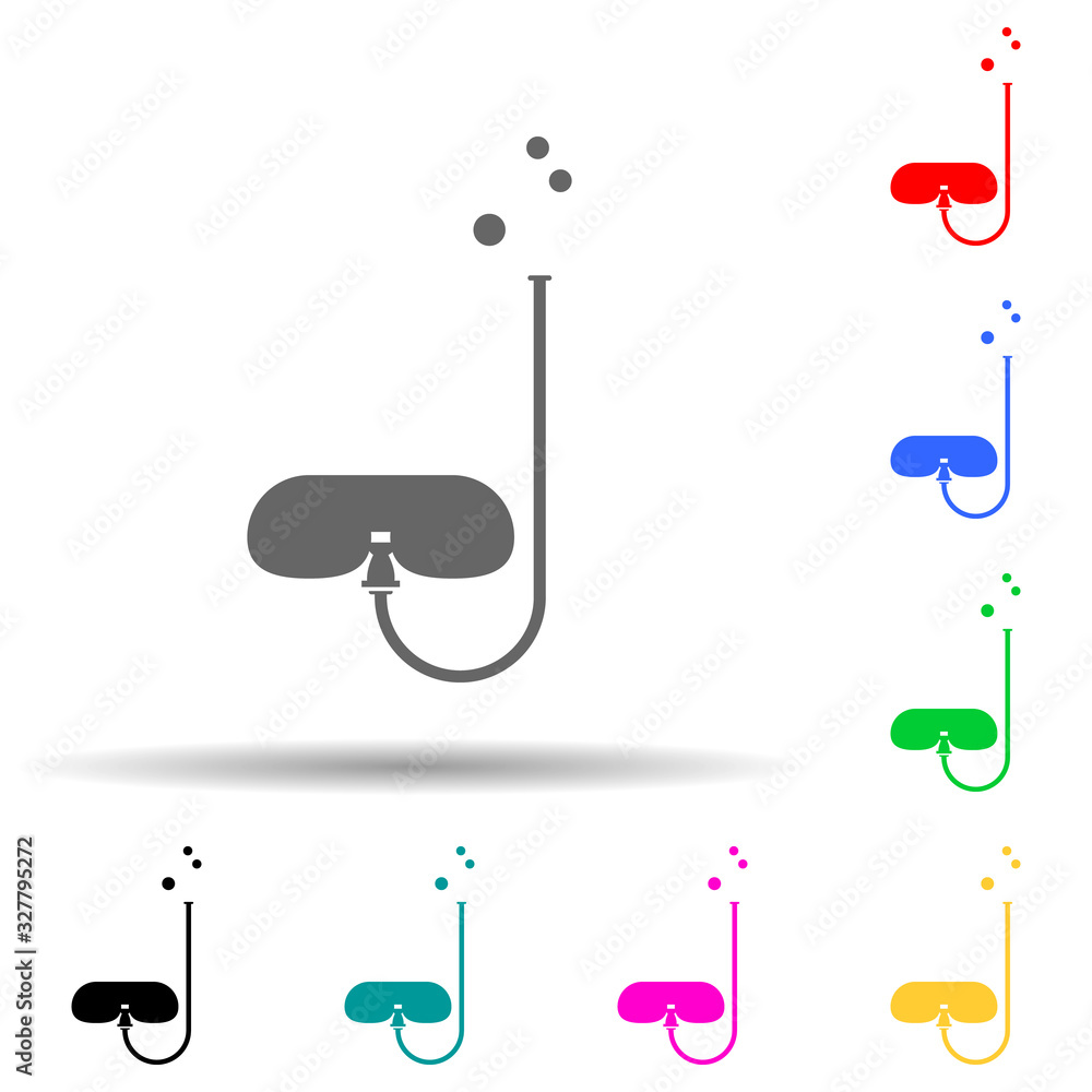 Poster mask of a diver multi color style icon. simple glyph, flat vector of summer pleasure icons for ui an