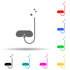 mask of a diver multi color style icon. Simple glyph, flat vector of summer pleasure icons for ui and ux, website or mobile application