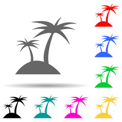 palms on the island multi color style icon. Simple glyph, flat vector of summer pleasure icons for ui and ux, website or mobile application