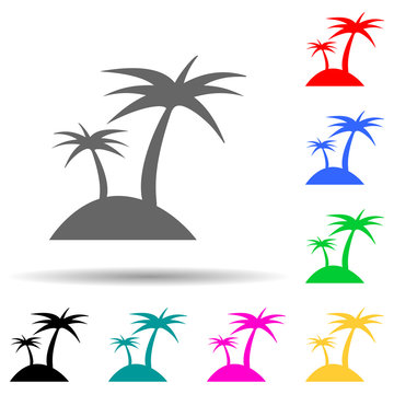 palms on the island multi color style icon. Simple glyph, flat vector of summer pleasure icons for ui and ux, website or mobile application © rashadaliyev