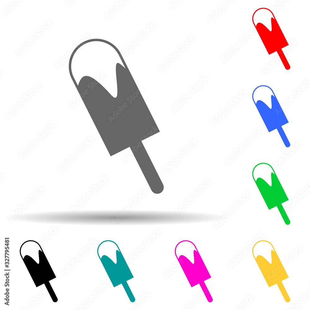 Aufkleber ice cream multi color style icon. simple glyph, flat vector of summer pleasure icons for ui and ux, 