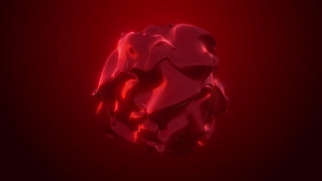 3d Plasma Red Blood Cell Textured Seamless Looping/ 4k animation of an abstract plasma ball on red background seamless looping