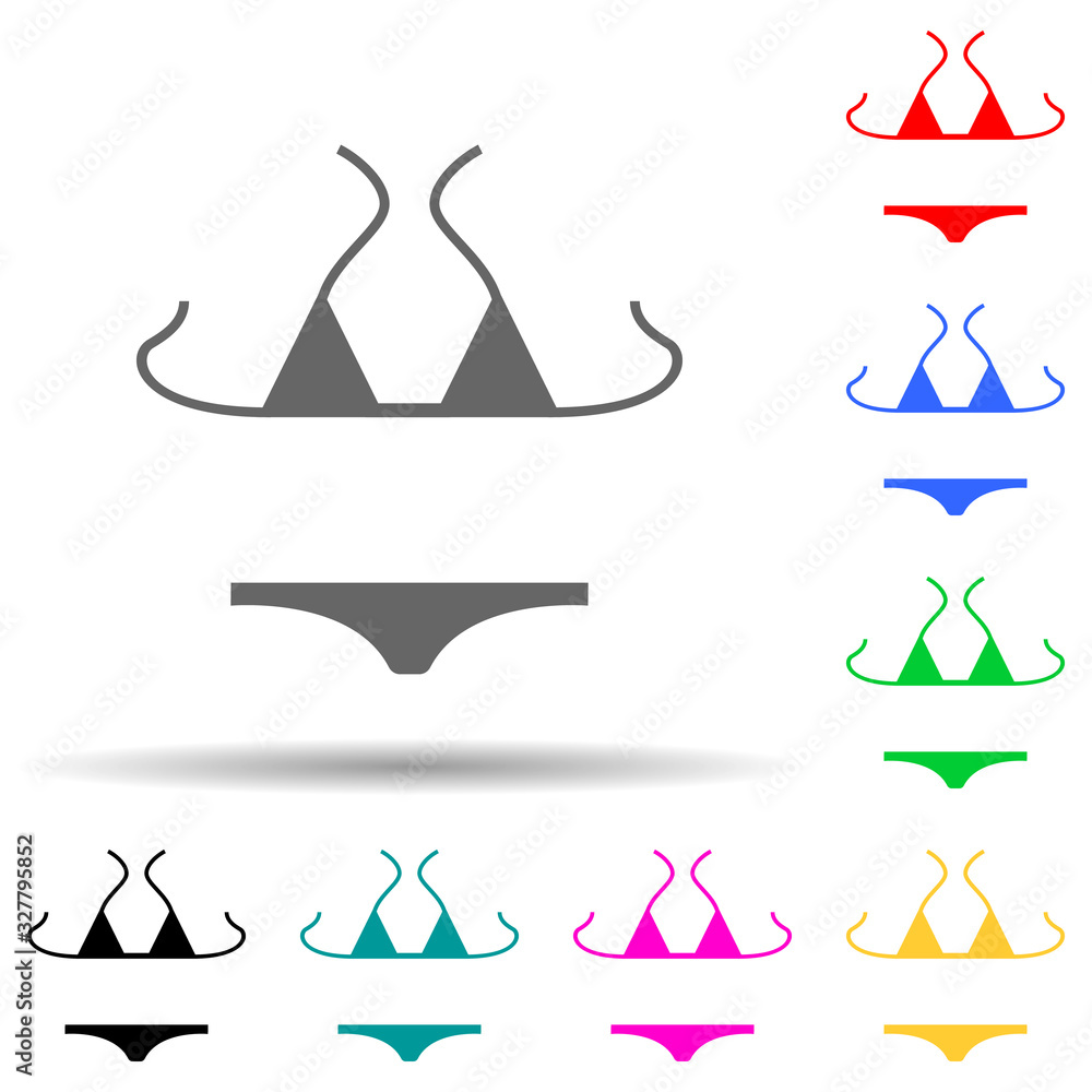 Poster swimsuit multi color style icon. simple glyph, flat vector of summer pleasure icons for ui and ux, w