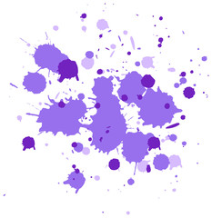 Fototapeta na wymiar Watercolor splash in purple on white background