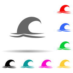 sea wave multi color style icon. Simple glyph, flat vector of summer pleasure icons for ui and ux, website or mobile application