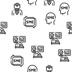 Sme Business Company Seamless Pattern Vector Thin Line. Illustrations