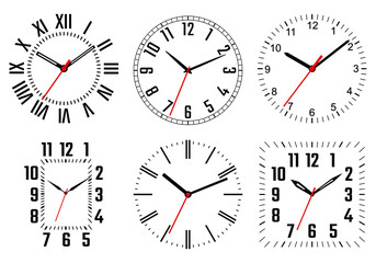 Vector set of clocks dials. Mechanical watches.