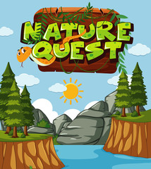 Scene with word related to nature and forest background