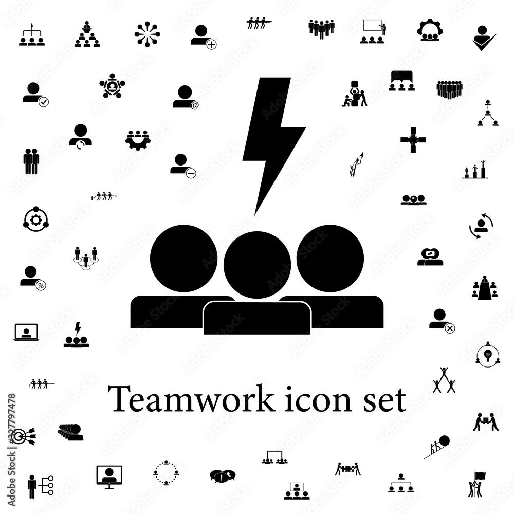 Poster complexities and strikes by the team icon. teamwork icons universal set for web and mobile