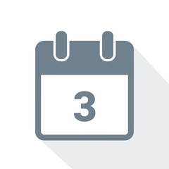 simple calendar icon 3 on white background vector illustration EPS10