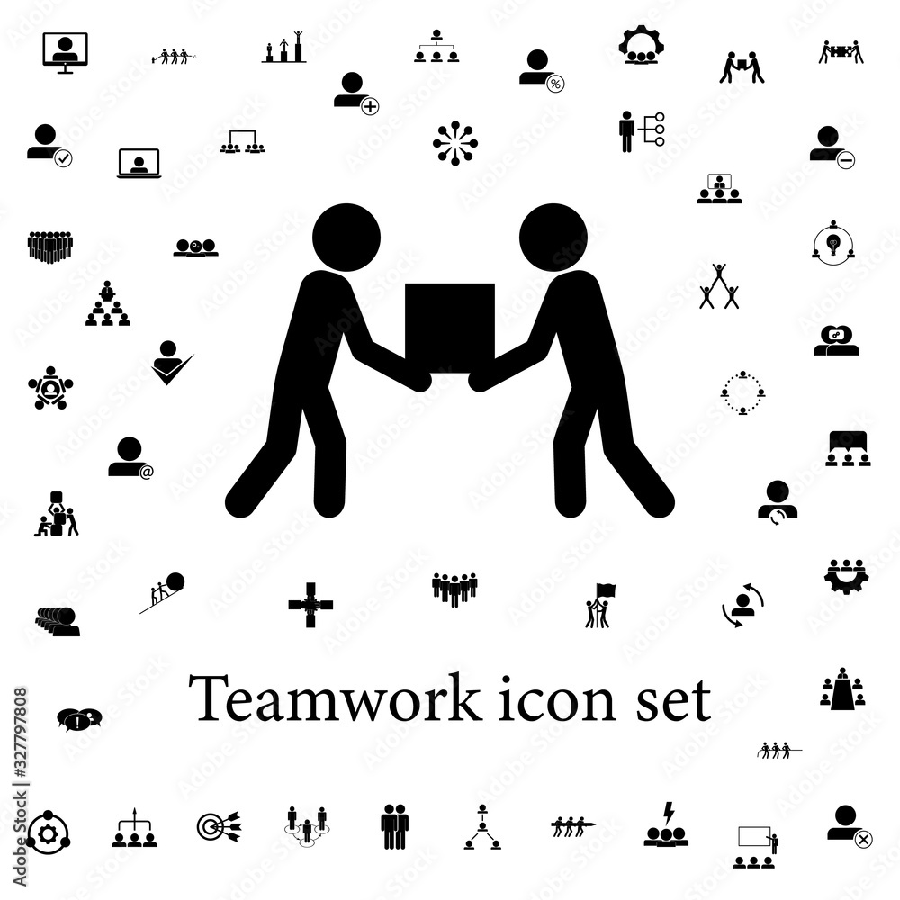 Aufkleber joint lifting of gravity icon. teamwork icons universal set for web and mobile