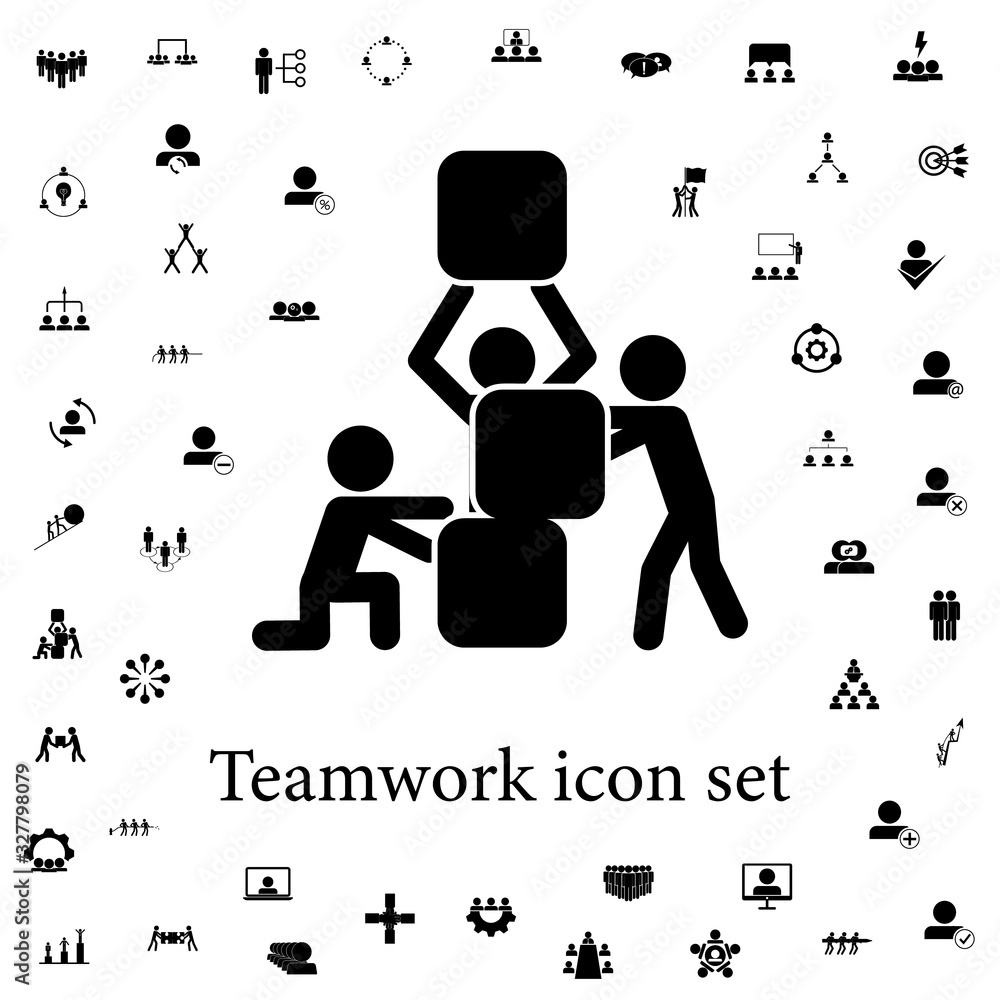 Poster teamwork icon. teamwork icons universal set for web and mobile