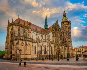 Fototapeta na wymiar Scenic view of St. Elisabeth cathedral in Kosice, Slovakia