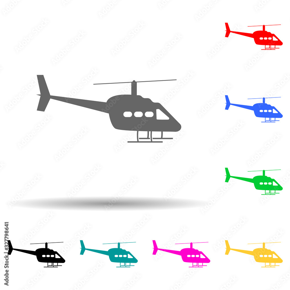 Aufkleber helicopter multi color style icon. simple glyph, flat vector of transport icons for ui and ux, websi