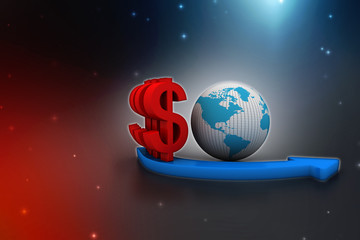 3d rendering usd Dollar symbol 