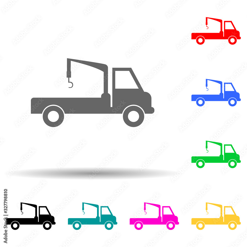 Poster wrecker multi color style icon. simple glyph, flat vector of transport icons for ui and ux, website 