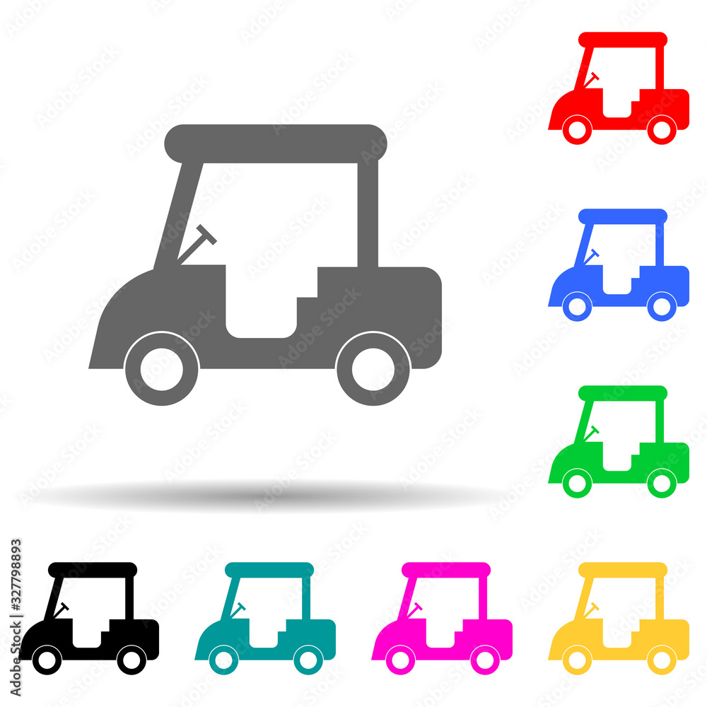 Aufkleber golf machine multi color style icon. simple glyph, flat vector of transport icons for ui and ux, web
