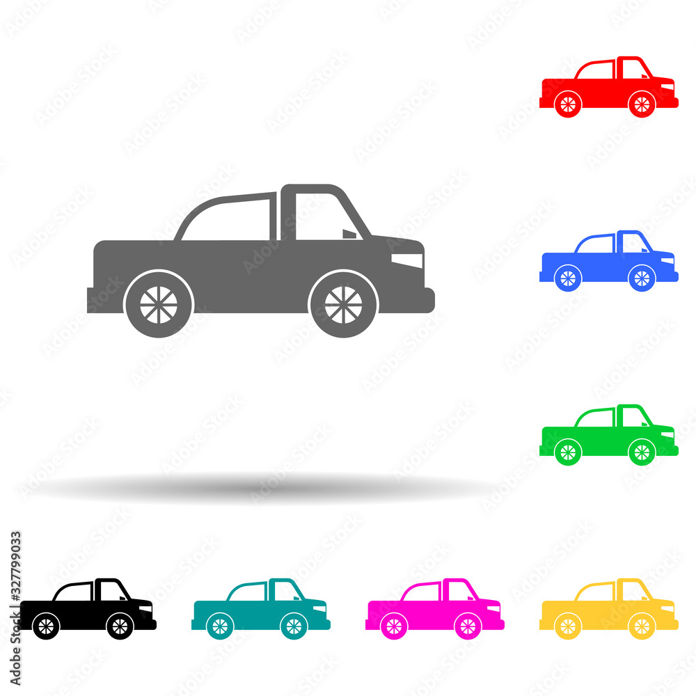 Poster pickup multi color style icon. simple glyph, flat vector of transport icons for ui and ux, website o
