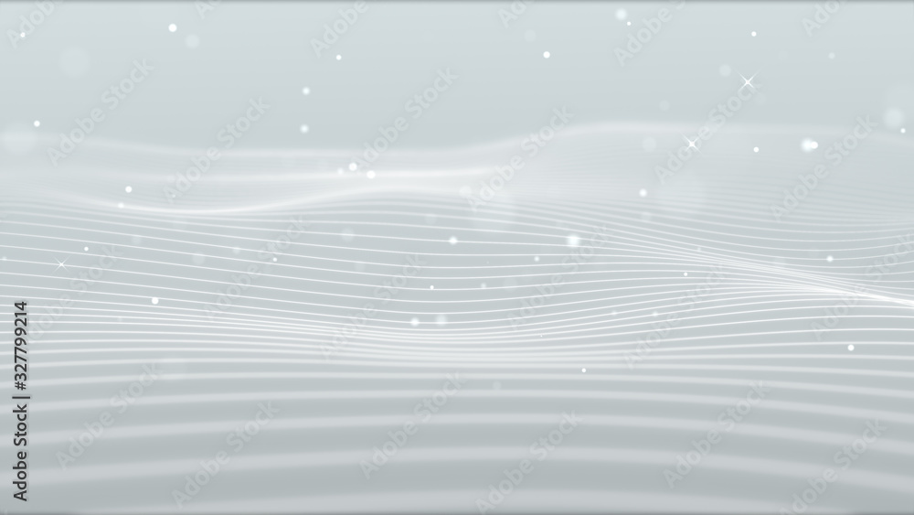 Poster light white silver wave beautiful particle background business corporate digital wave shiny surface