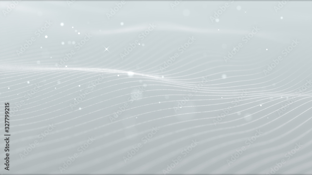 Poster light white silver wave beautiful particle background business corporate digital wave shiny surface