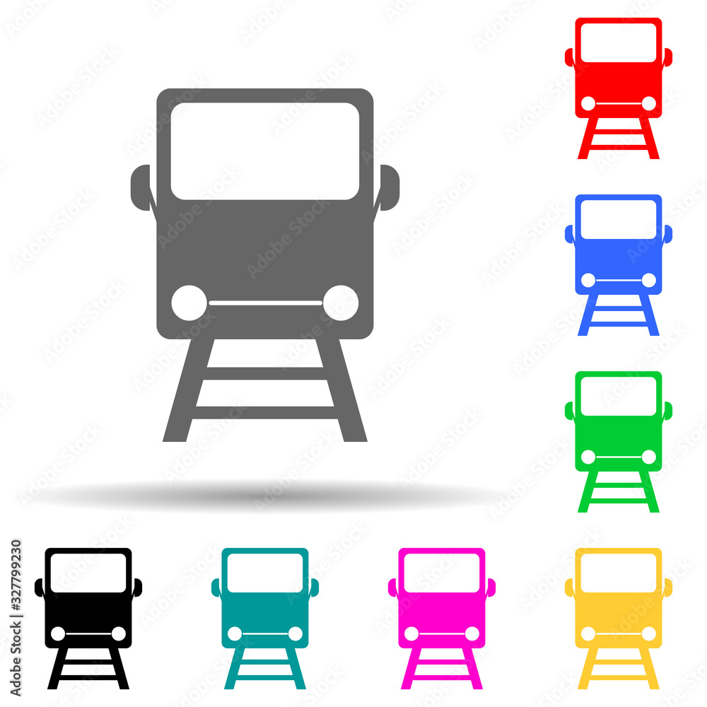 Poster a train multi color style icon. simple glyph, flat vector of transport icons for ui and ux, website 