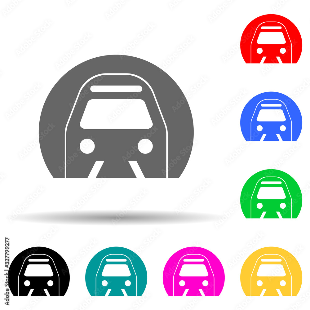Poster metro multi color style icon. simple glyph, flat vector of transport icons for ui and ux, website or