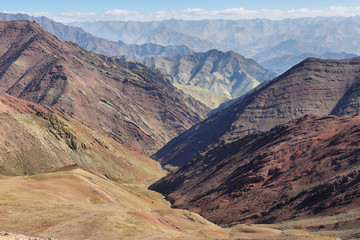 View from Kongmaru La Pass along Markha Valley trek, Ladakh, India.